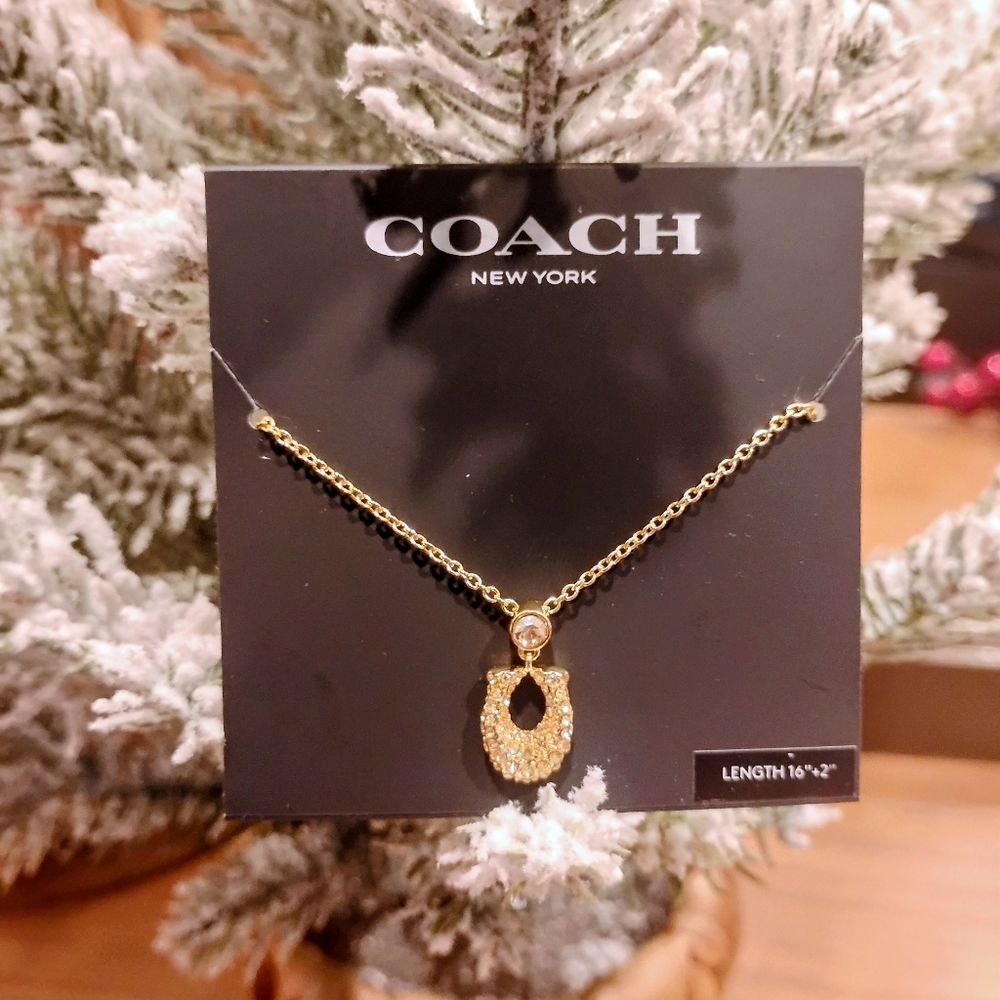 NWT Coach Signature Pave' Necklace ✨